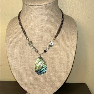 Coldwater Creek abalone pendant necklace